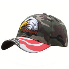 Eagle American Flag Embroidered Cotton Baseball Cap