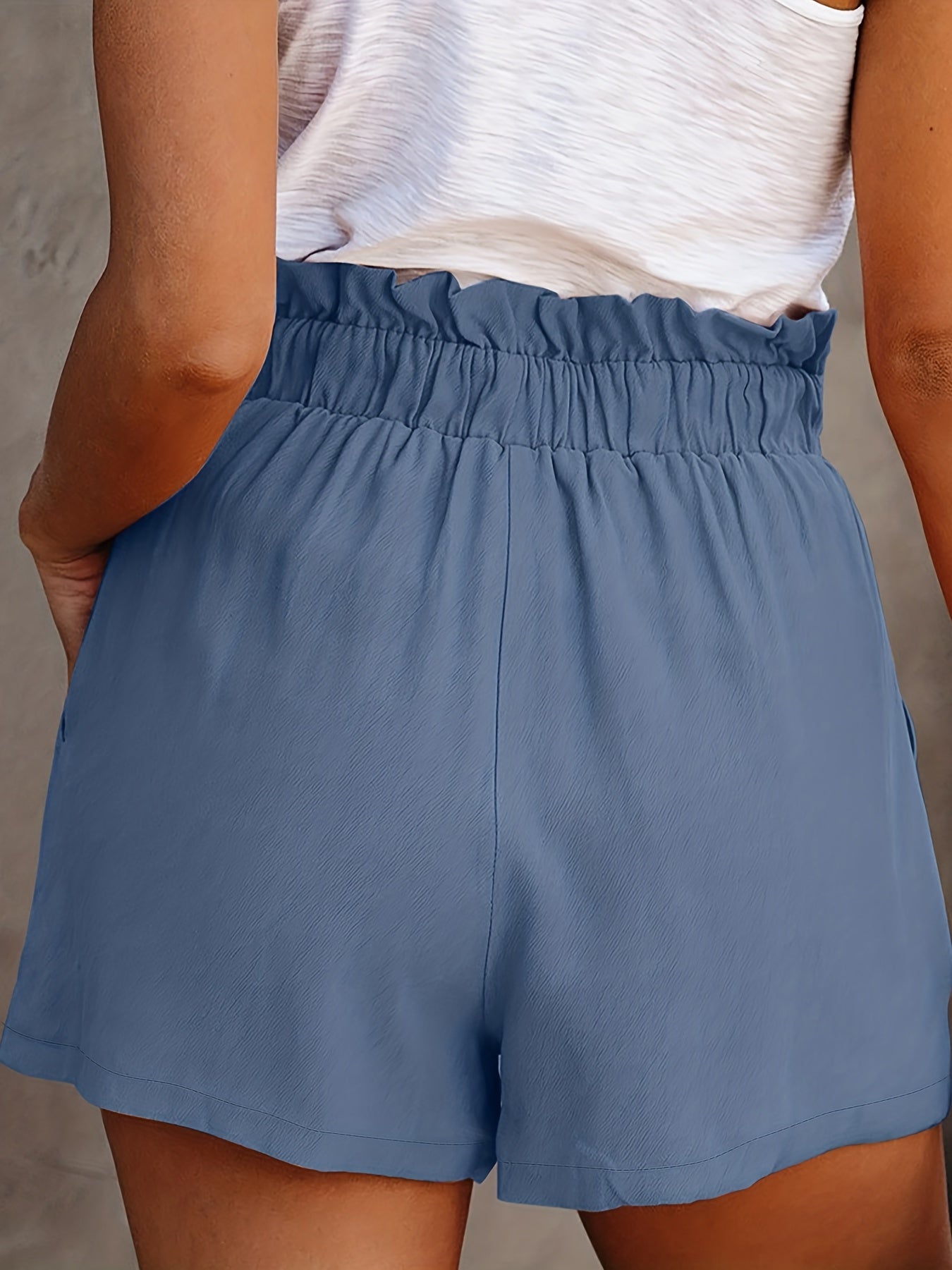 Tie Front High Waist Shorts Casual Solid Summer Shorts