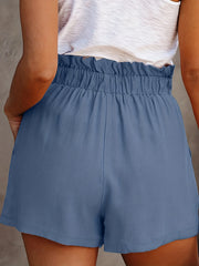 Tie Front High Waist Shorts Casual Solid Summer Shorts