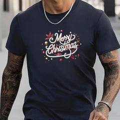 Christmas Print Men's Graphic Crew Neck T-shirt