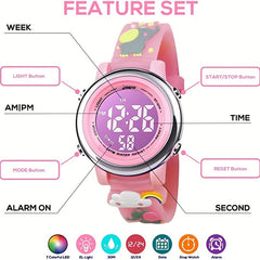 Kids 3D Cartoon Silicone Strap Watch - 30M Waterproof Stainless Steel