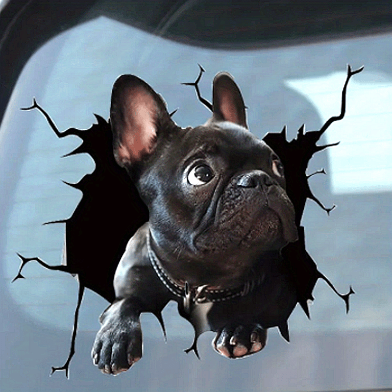 French Bulldog Car Sticker 3D Simulation