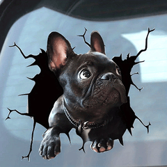 French Bulldog Car Sticker 3D Simulation