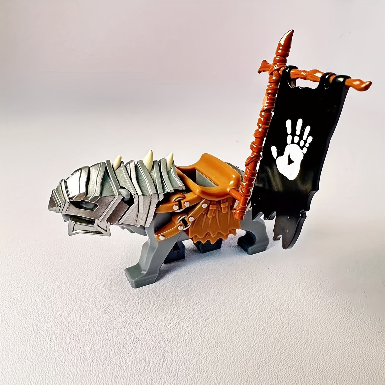 Medieval Armor Dark Gray Wolf With Flag ABS Material