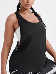 Solid Activewear Tank Tops Semi Sheer Workout