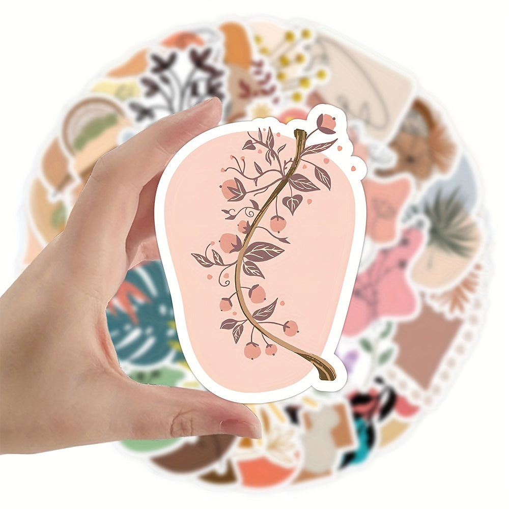 50pcs Bohemian Style Exotic Art Series Stickers For Laptop Water Cup Decoration