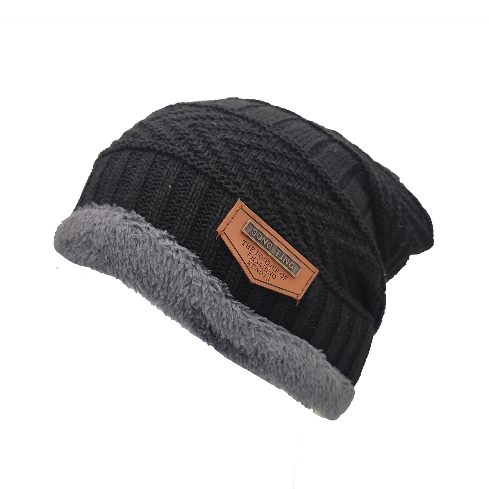 Slouchy Knitted Wool Hat for Cold Weather