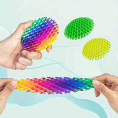 Rainbow Pop Tube Fidget Toy Bug PVC Pull Stretch Colorful Pocket Sized Gag Gift