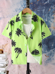 Boys Coconut Trees Shirt Short Sleeves