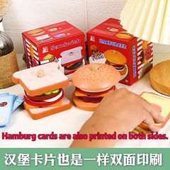 Wooden Burger Toy Set with Order Card Games