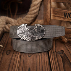 Eagle Pattern Automatic Buckle PU Leather Belt For Men