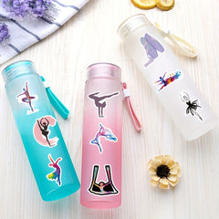 50pcs Ballet Waterproof Stickers for Water Bottle Phone Laptop
