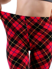 Women Camo Workout Leggings Plaid Skinny Adventure Leggings