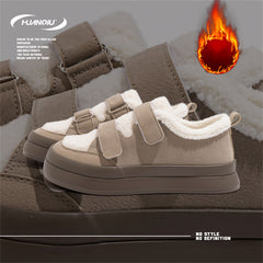 HUANQIU Winter Skate Shoes Fleece Lining Thermal Flats Low Casual Sneakers