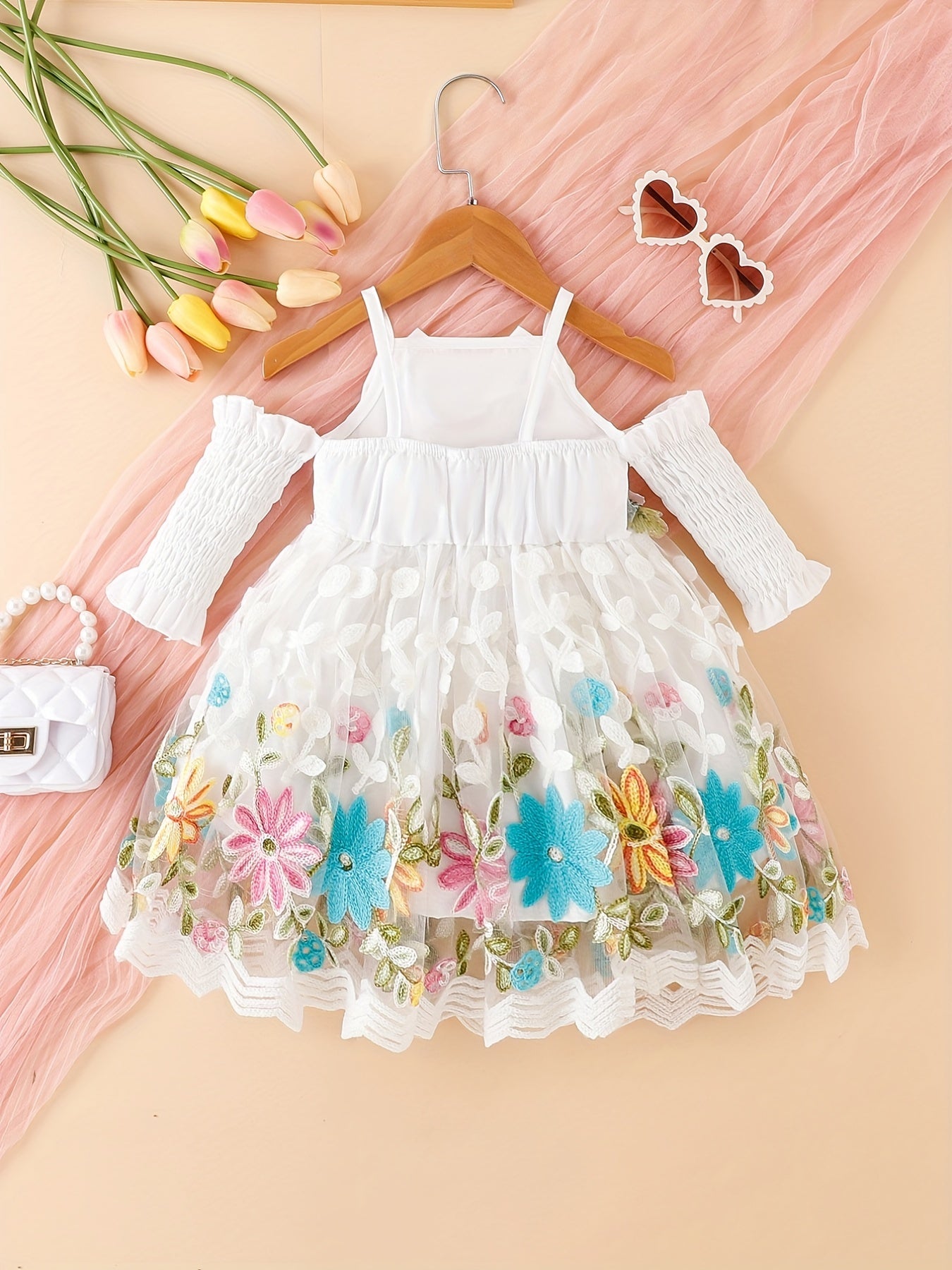 Baby Girl Butterfly Halter Dress with Bow Sleeves