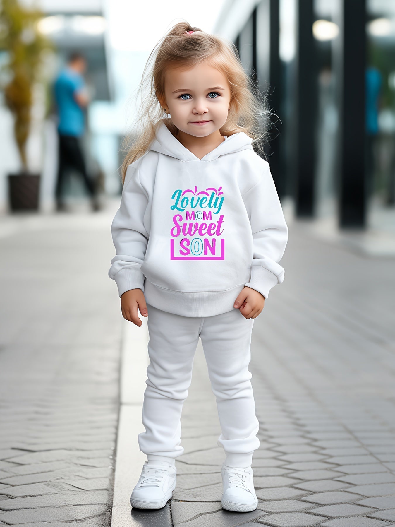 OERYUI Girls boys 2pcs Hooded Pullover Pants Set Spring Fall Gift