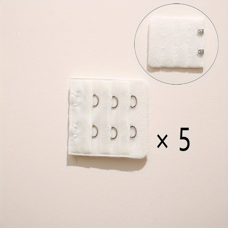 5pcs 2 Hooks Bra Extenders Adjustable Elastic Bra Band Women's Lingerie