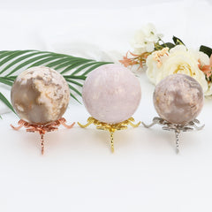 Crystal Ball Home Decor with 3 Dragonfly Bases