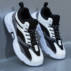 Women's Colorblock Mesh Sneakers Lace Up Soft Non-slip Outdoor Shoes