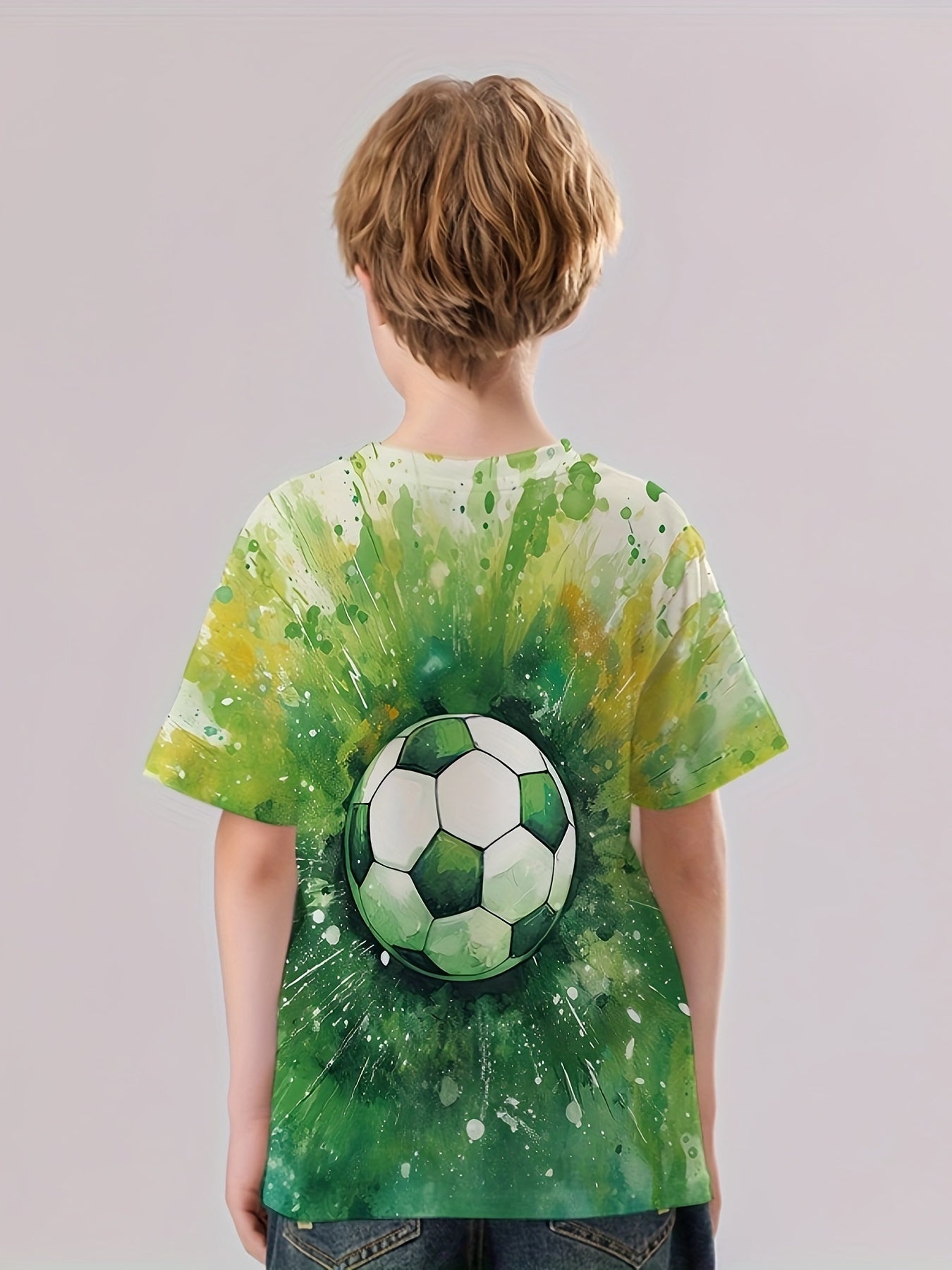 Splash Ink Football 3D Print Boys Meaningful T Shirt