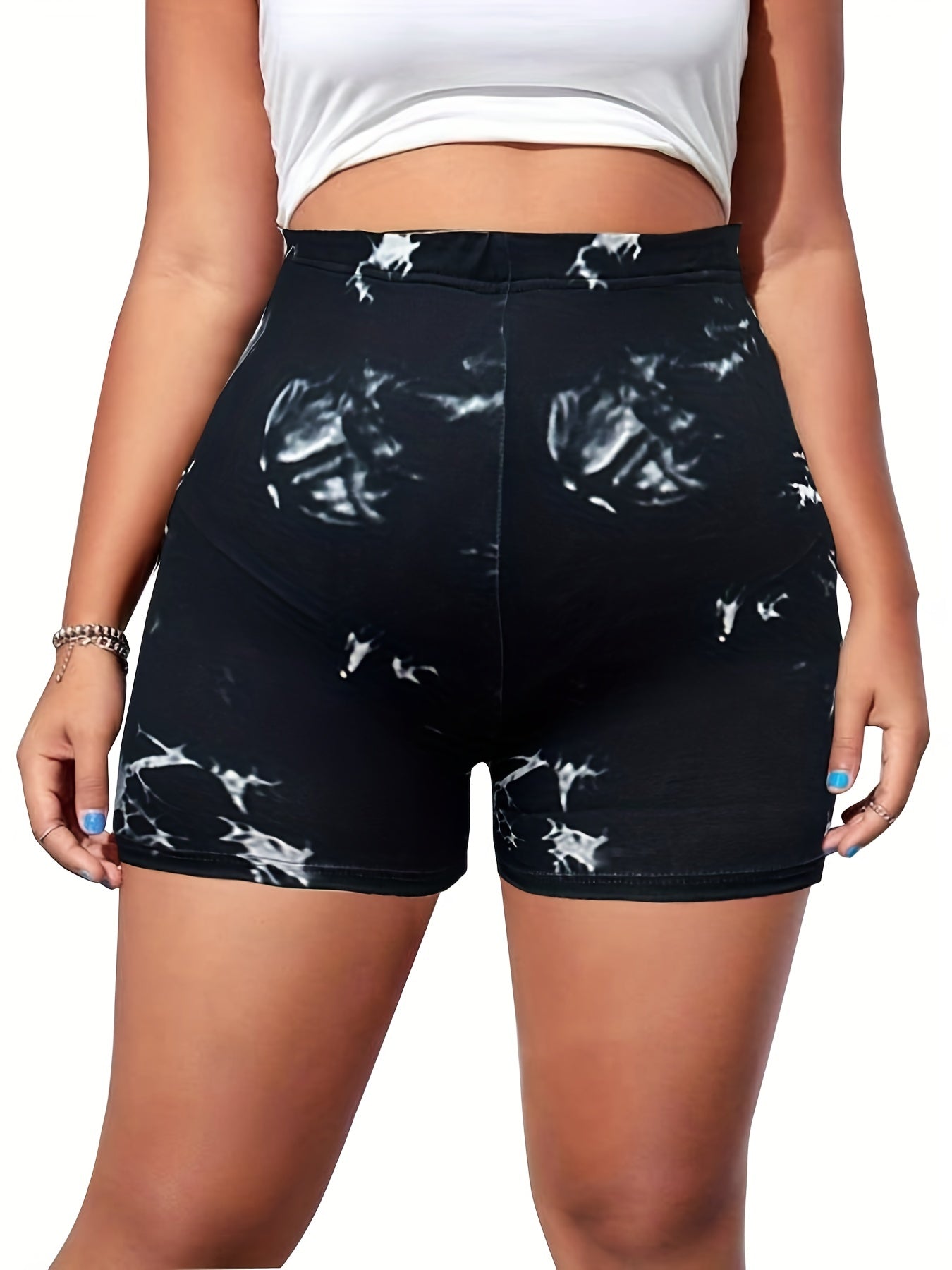 Butterfly Print High Rise Skinny Shorts