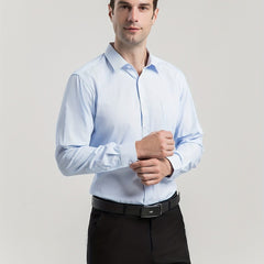 ESEA Men's Regular Long Sleeve Shirt Formal Dress With Pocket