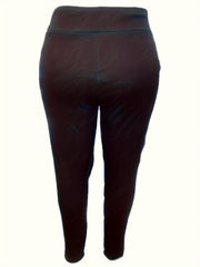 Solid Liner Fleece Wideband Waist High Rise Skinny Trousers