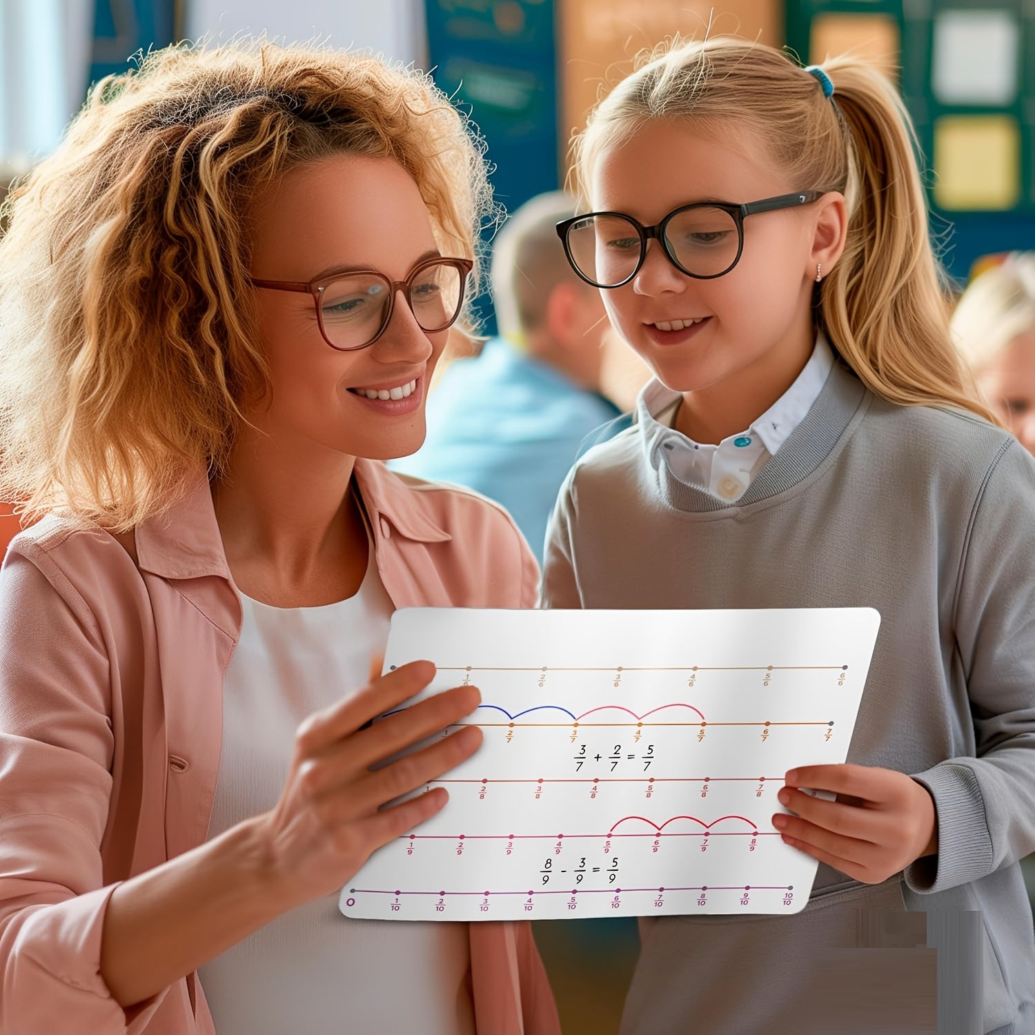 10Pack Fraction Dry Erase Number Line Small Board Sheets Math Teacher Classroom