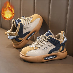 Boys Chunky Shoes Warm Lining Comfy Non Slip Casual Sneakers