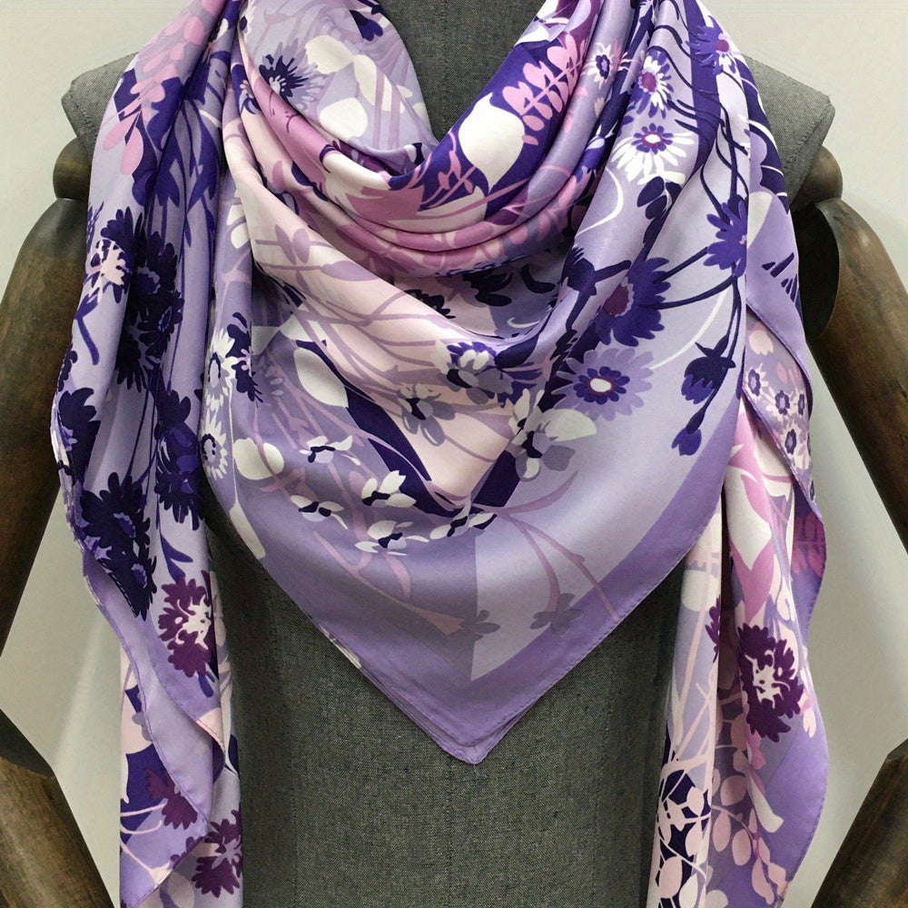 Boho Print Large Scarf 129 54cm Satin Square Scarf Sunscreen Windproof Scarf