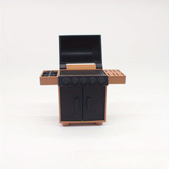 Realistic 1:12 Scale Barbecue Grill Model with Grill Grates & Wood Accents