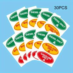 30pcs Diesel Hybrid Fuel Gas Stickers - Filling Type Sign