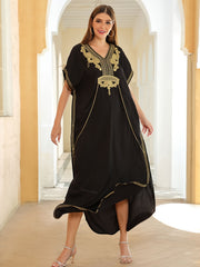 V Neck Cover Up Dress Loose Fit Split Kaftan Women's Swimwear