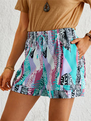 Graphic Print Drawstring Shorts with Pockets Women's Casual Summer Clothing