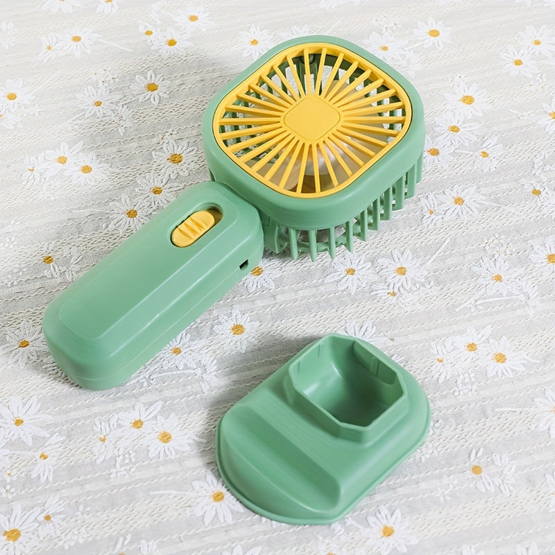 Mini Handheld Fan USB Rechargeable Mobile Phone Holder Desktop Fan