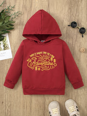 Boy's Adventure Print Hoodie for Outdoor Fall Winter