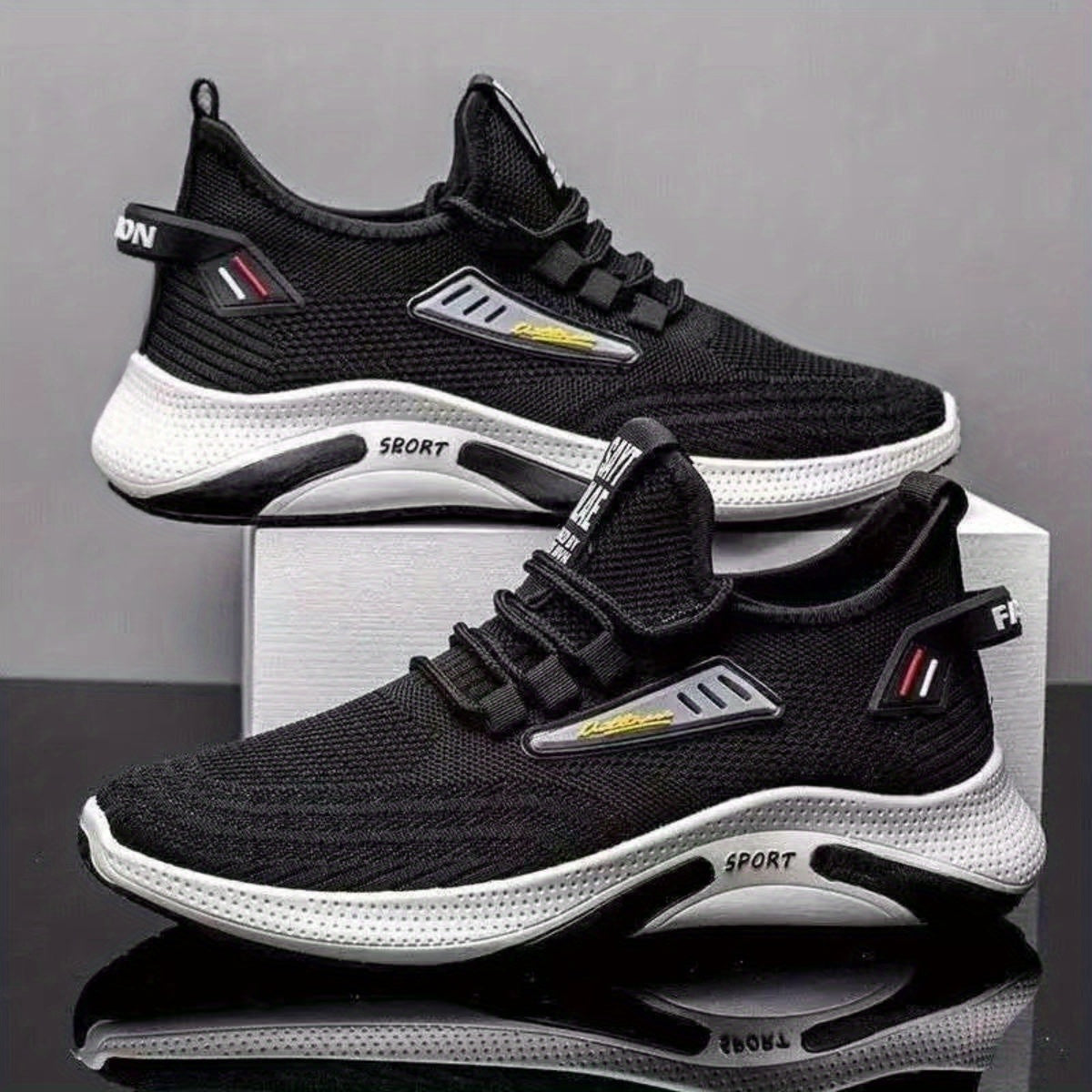 Men's Slip-On Sneakers with Shoelaces Odor-Resistant Athletic Shoes