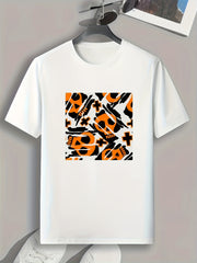 Skull Pattern Print Men's Comfy Sports T-shirt