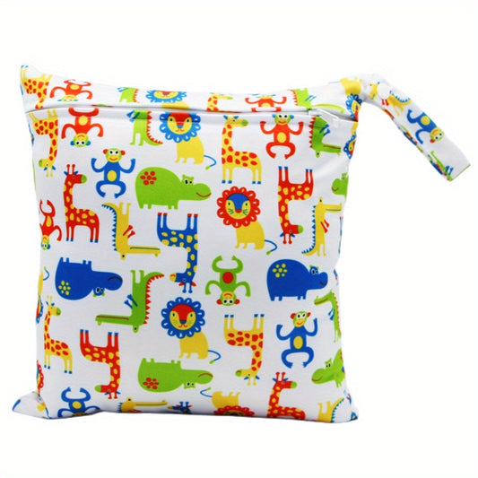 Zoo Animals Print Wet Bag - 27 99 30 0cm - Waterproof Diaper Bag