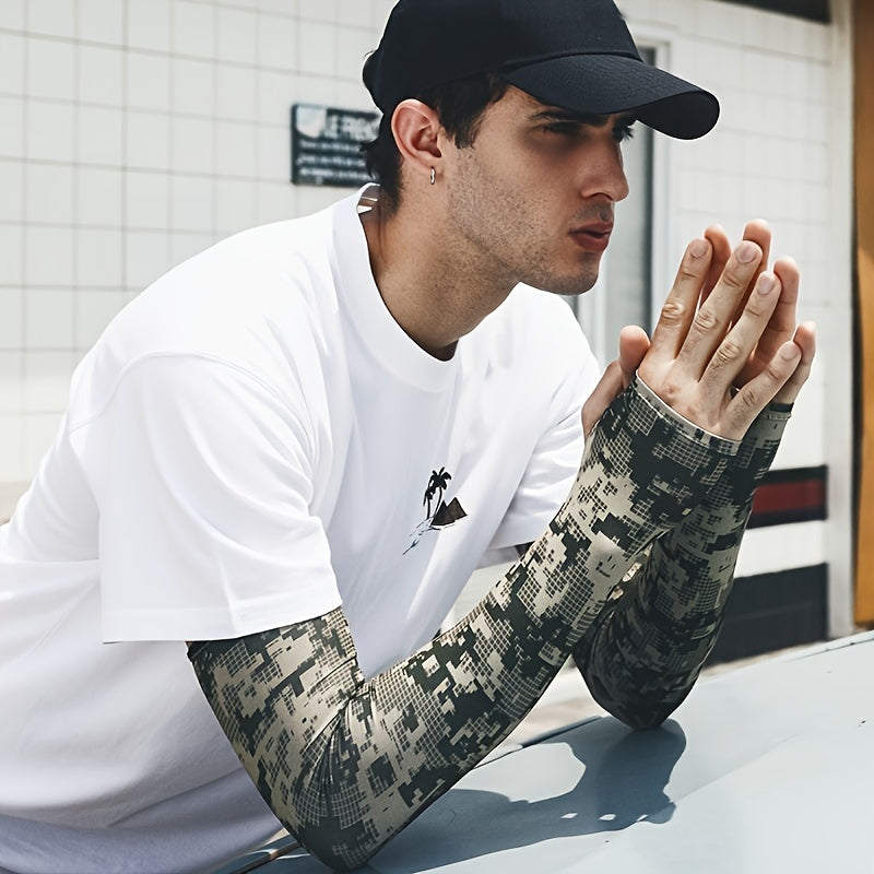 Camouflage Ice Silk Sleeves for Men & Women - Stay Cool & Protected in Summer