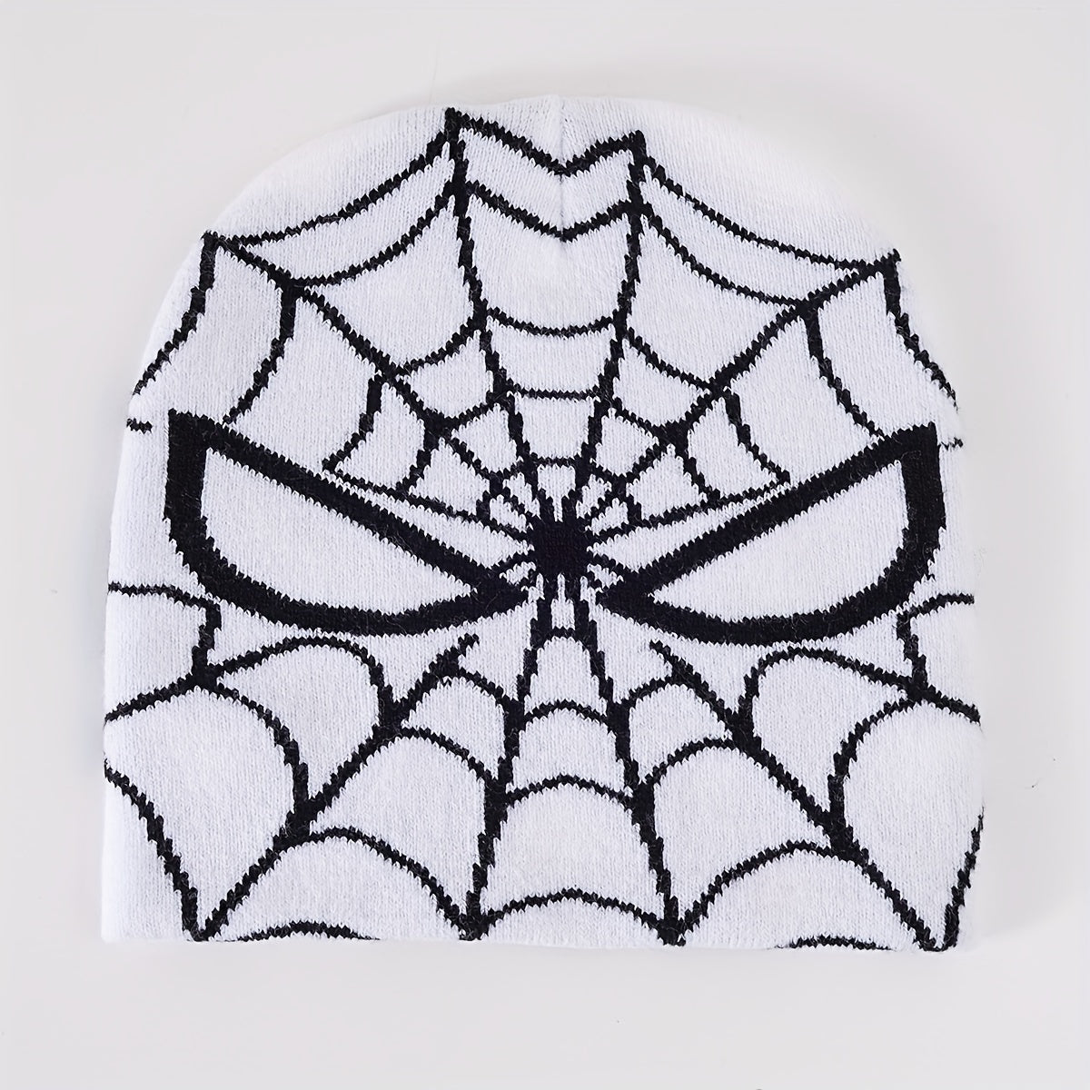 Y2K Beanie Spider Web Jacquard Knit Couple Skull Cap