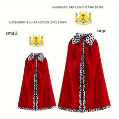 2pcs Halloween Adult King Costume Set King Hat Cloak Prince Stage Performance