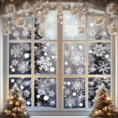 Snowflake Window Stickers Christmas Decor 114pcs