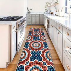 Boho Floral Runner Rug Soft Non Slip Washable Carpet for Hall Living Room