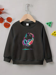 Melting Headphone Boys Pullover Sweatshirt