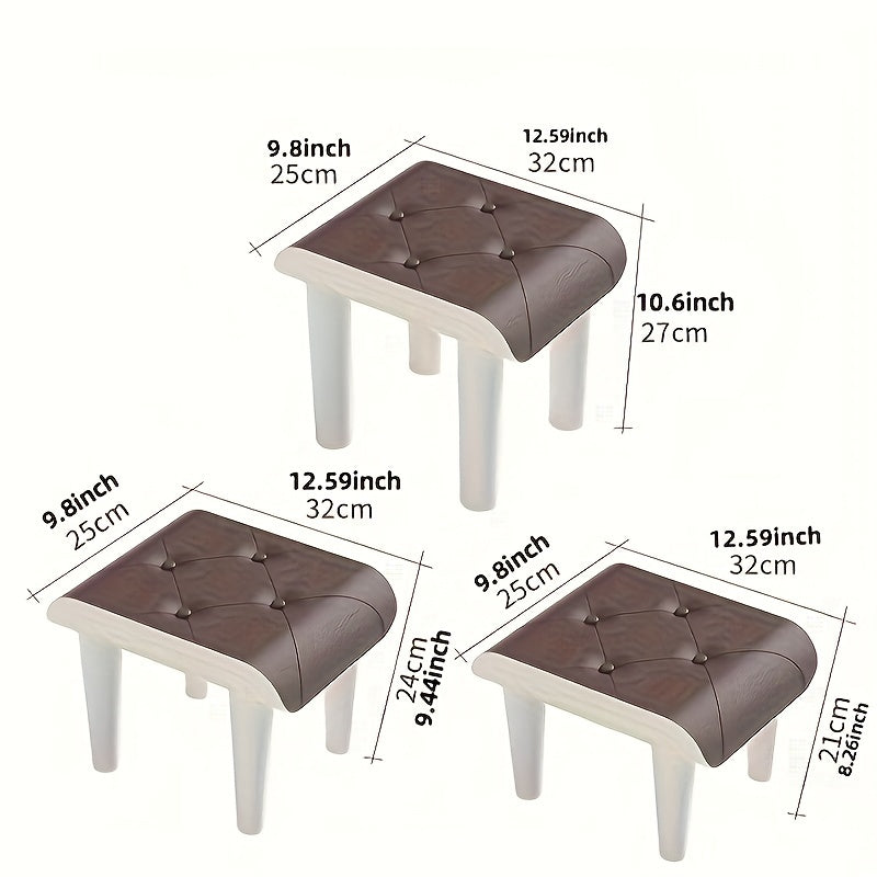 Faux Leather Stools for Shoe Changing in Living Rooms