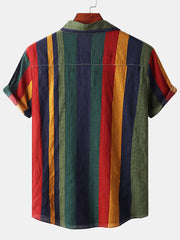 Men's Striped Short Sleeve Shirt