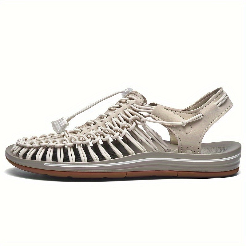 Women's Colorful Woven Rope Slip on Summer Sandals