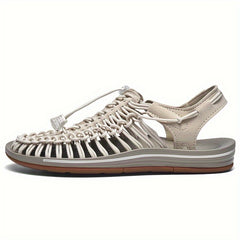 Women's Colorful Woven Rope Slip on Summer Sandals