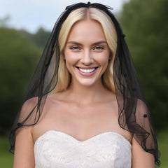 Elbow Length Lace Bridal Veil with Floral Patterns and Hair Comb